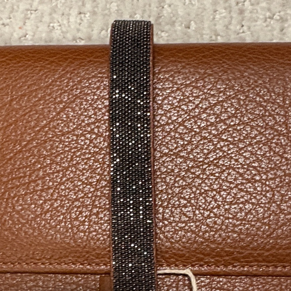 NWT Fabiana Filippi Brown Leather Clutch Wallet - Picture 5 of 7